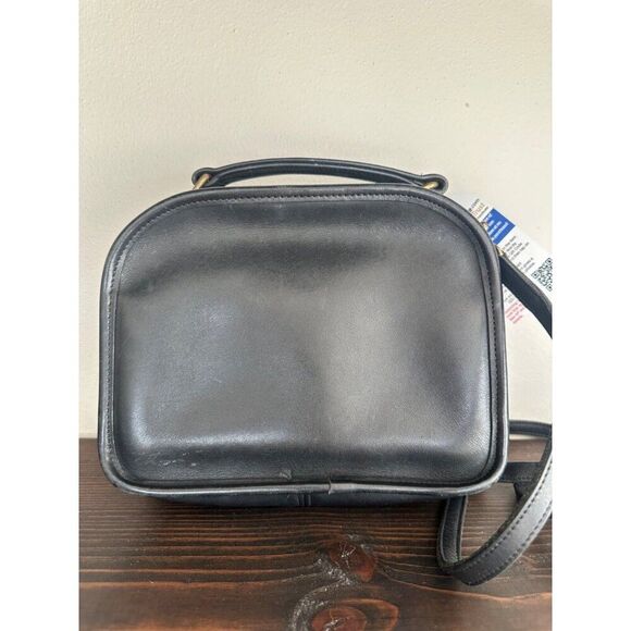 Vintage Coach Classic Lunch Box Top Handle Black Leather Shoulder Bag 9991 - Picture 4 of 14